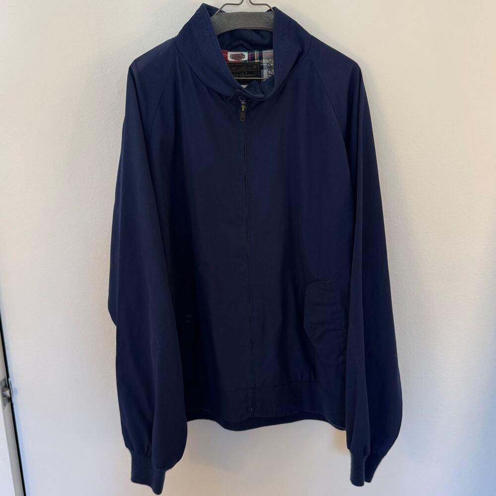 Eddie Bauer Harrington Jacket Navy Blue Men’s XL 100% Cotton Zip-Up Lightweight